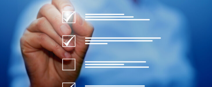hand with check marks for preparation