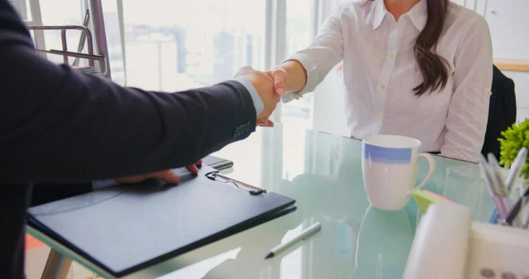 man meeting ssdi attorney